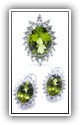 (Click to enlarge) Custom Jewelry Designs - Peridot Set in 18K White Gold